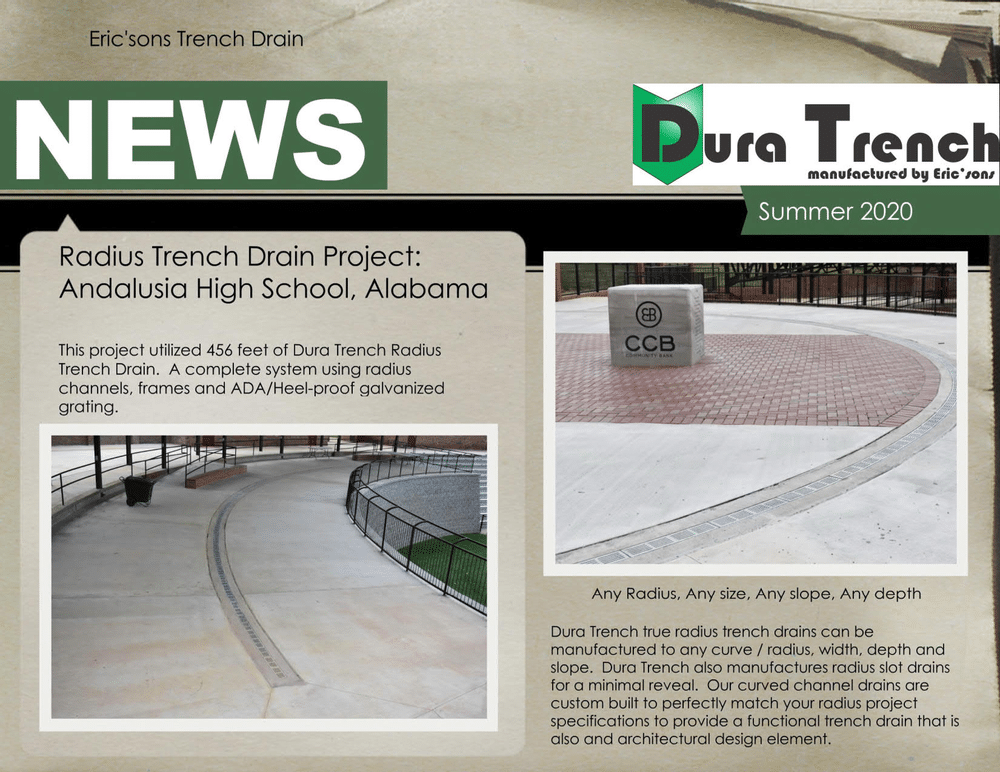 DuraTrench true radius trench drains