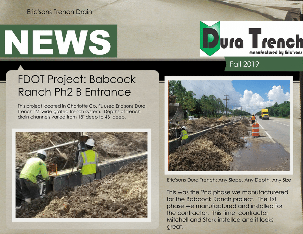 Florida DOT trench drain installation