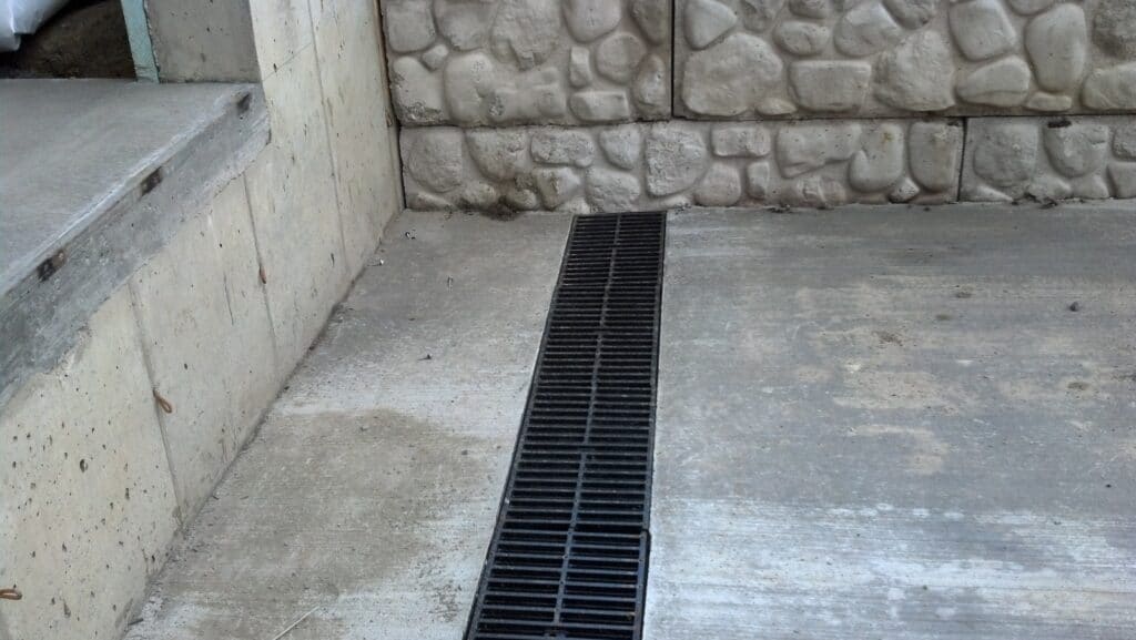 Debris in trench drains