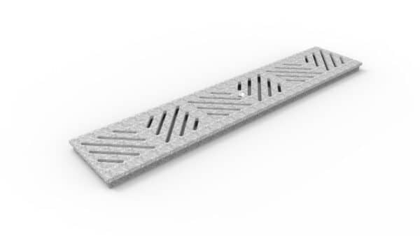 05F24GS - 5 inch wide trench drain grate diagonal slotted galvanized steel