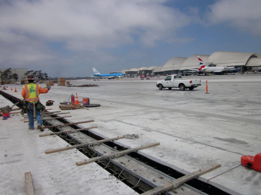 Trench drains at Los Angeles LAX airport