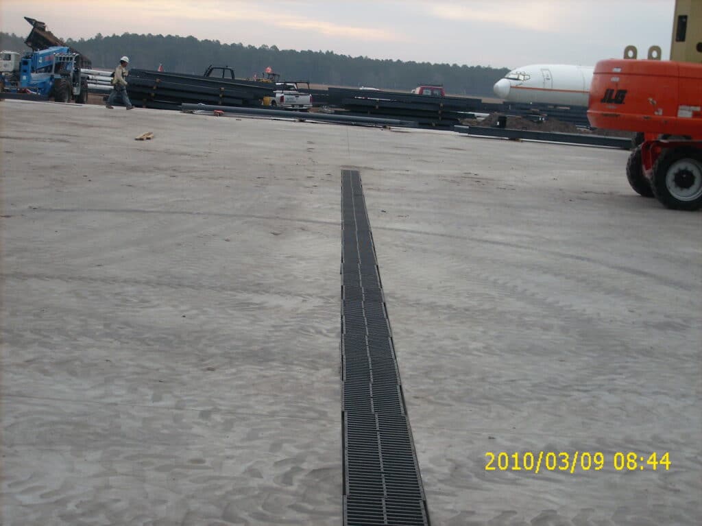 Trench drain system at Airport Cargo Area