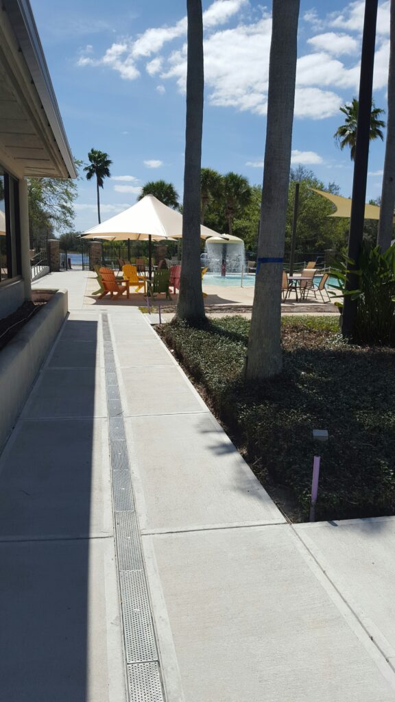 Resort Swimming Pool trench drain system