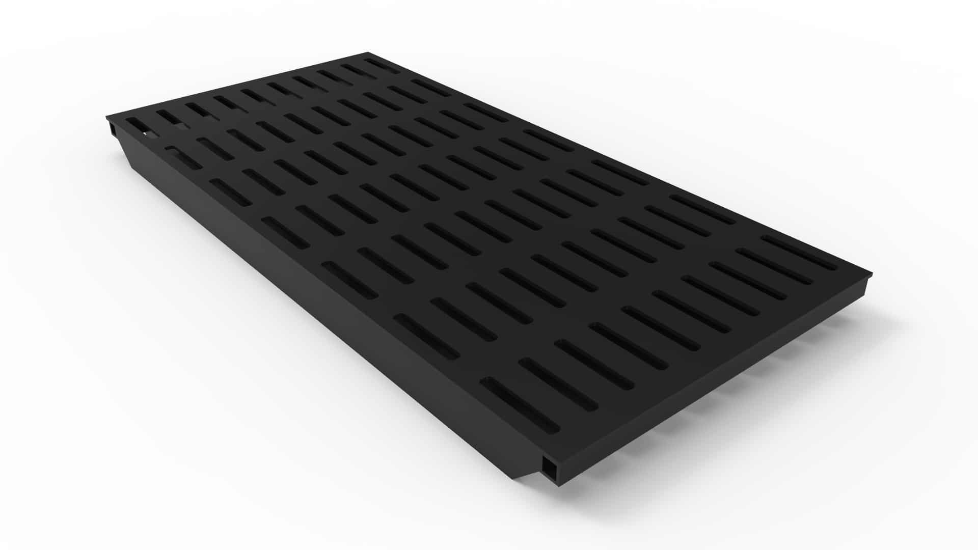 black slotted trench drain grate