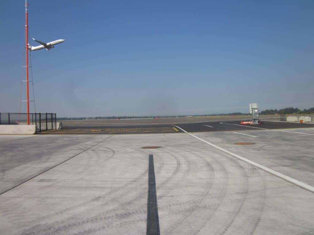 Apron trench drains at Seattle International Airport