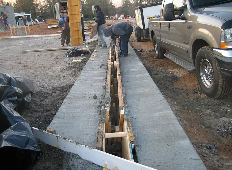 handforming a trench drain 6