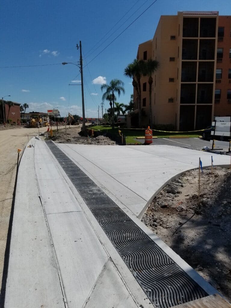 Harbor Blvd beautification with trench drain system