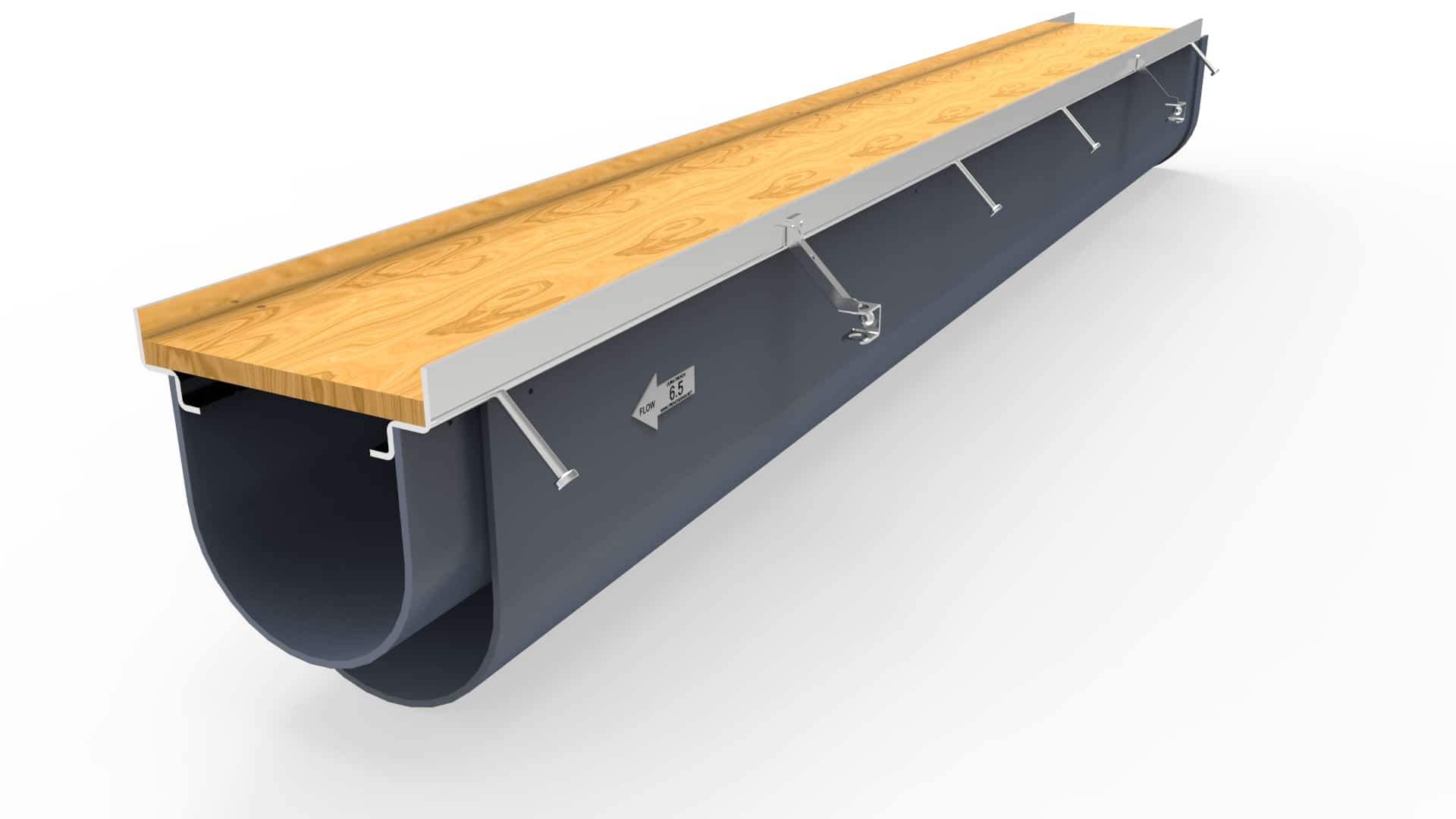 8" wide Chemical Double Containment Trench Drain