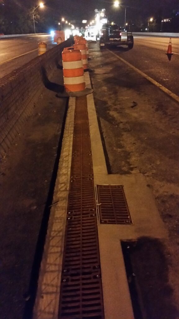 Interstate highway trench drain