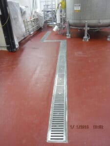 Food Chemical Plant with 8" wide stainless steel trench drain