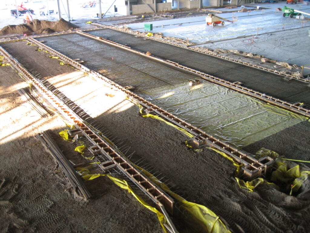 Aircraft manufacturer utility trench