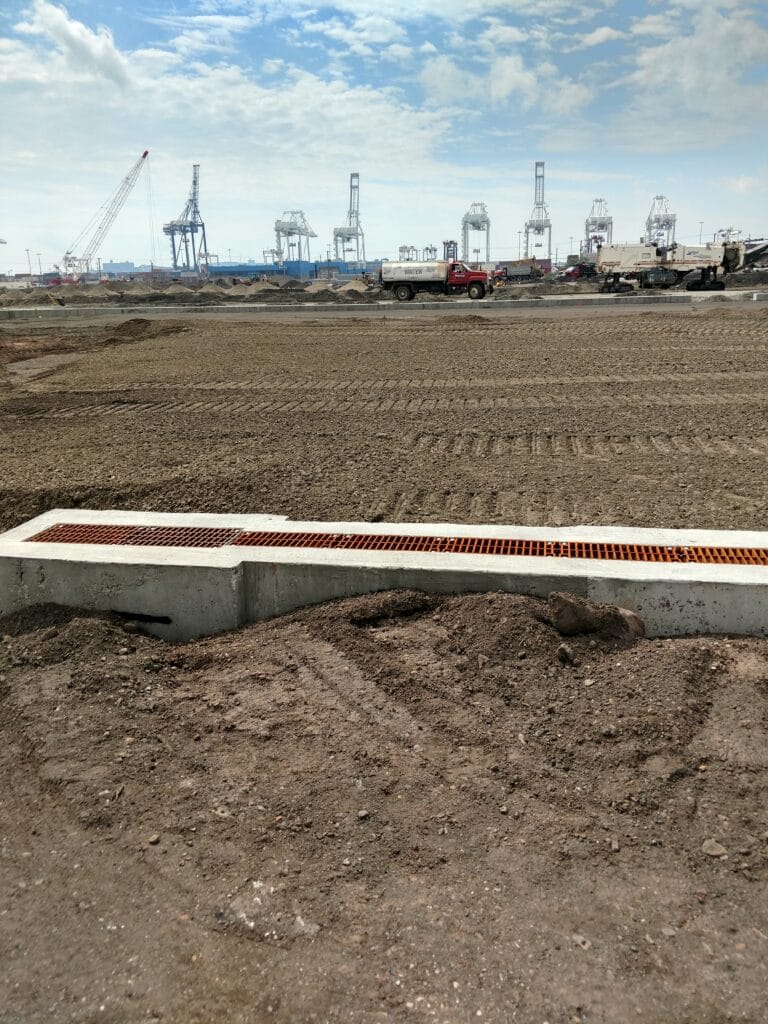 Greenville Intermodal Container Yard trench drain