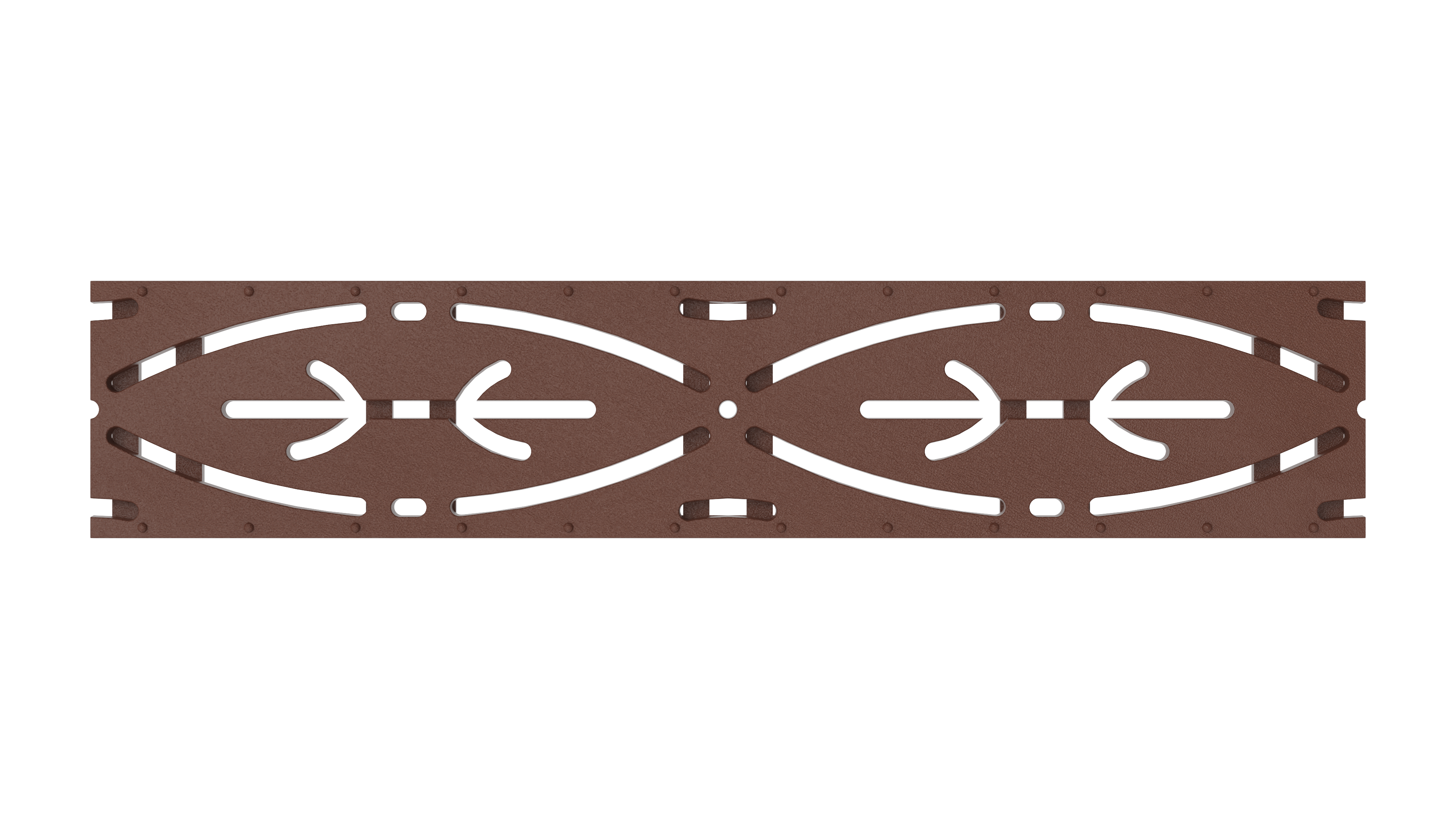 Top view of rendered trench drain grate