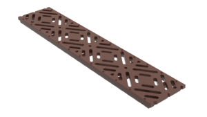 Winter pattern trench drain grate isometric view